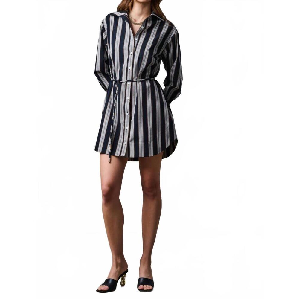 NEW HEVRON abby dress in black stripe
